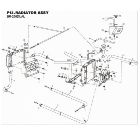 Montageplatte, Kühler hinten, PGO Bugrider 250 DS